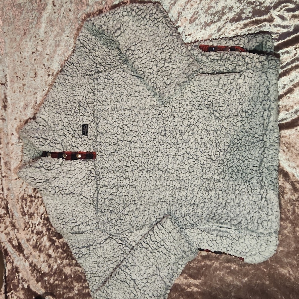 NWOT SIMPLY SOUTHERN Womens Gray Plush Sherpa Pullover Fleece